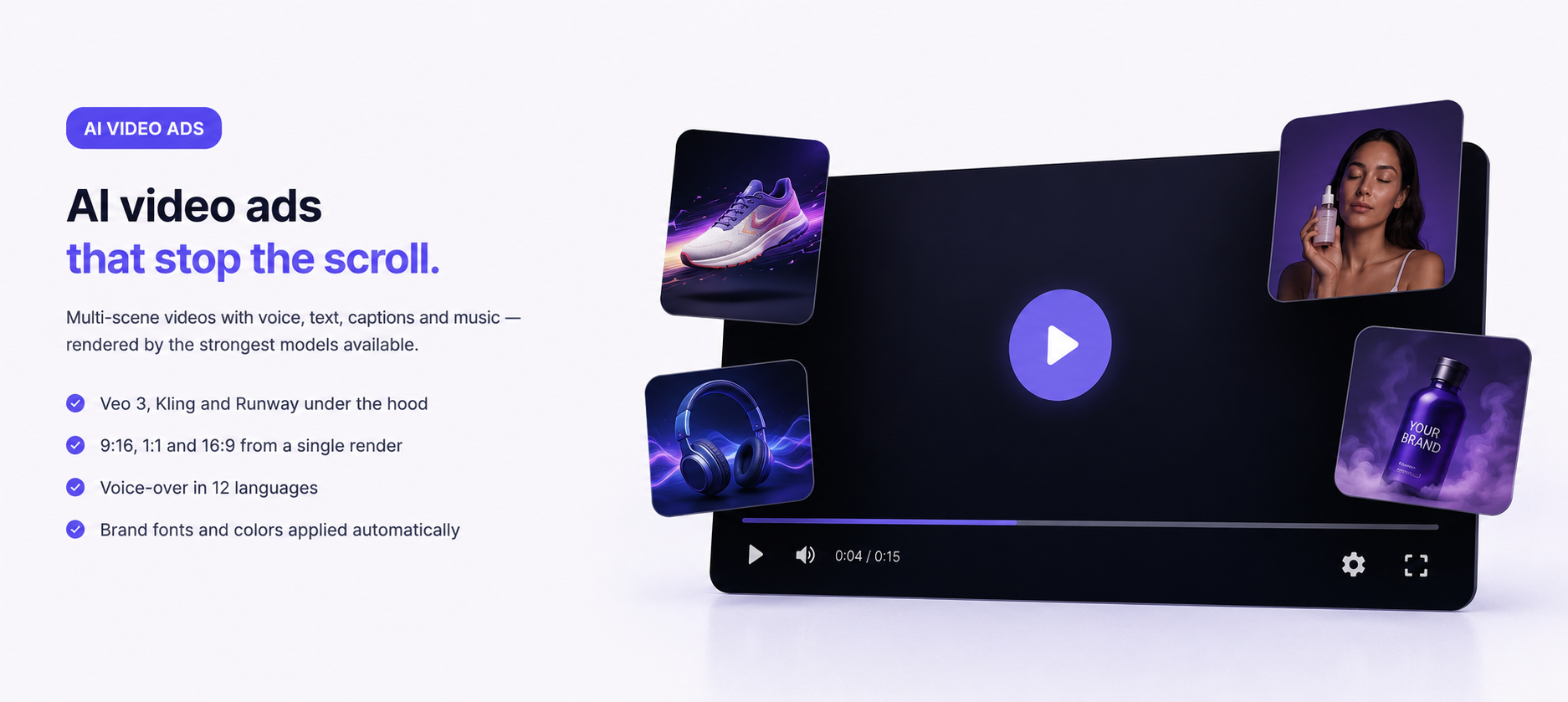 AI video ads showcase