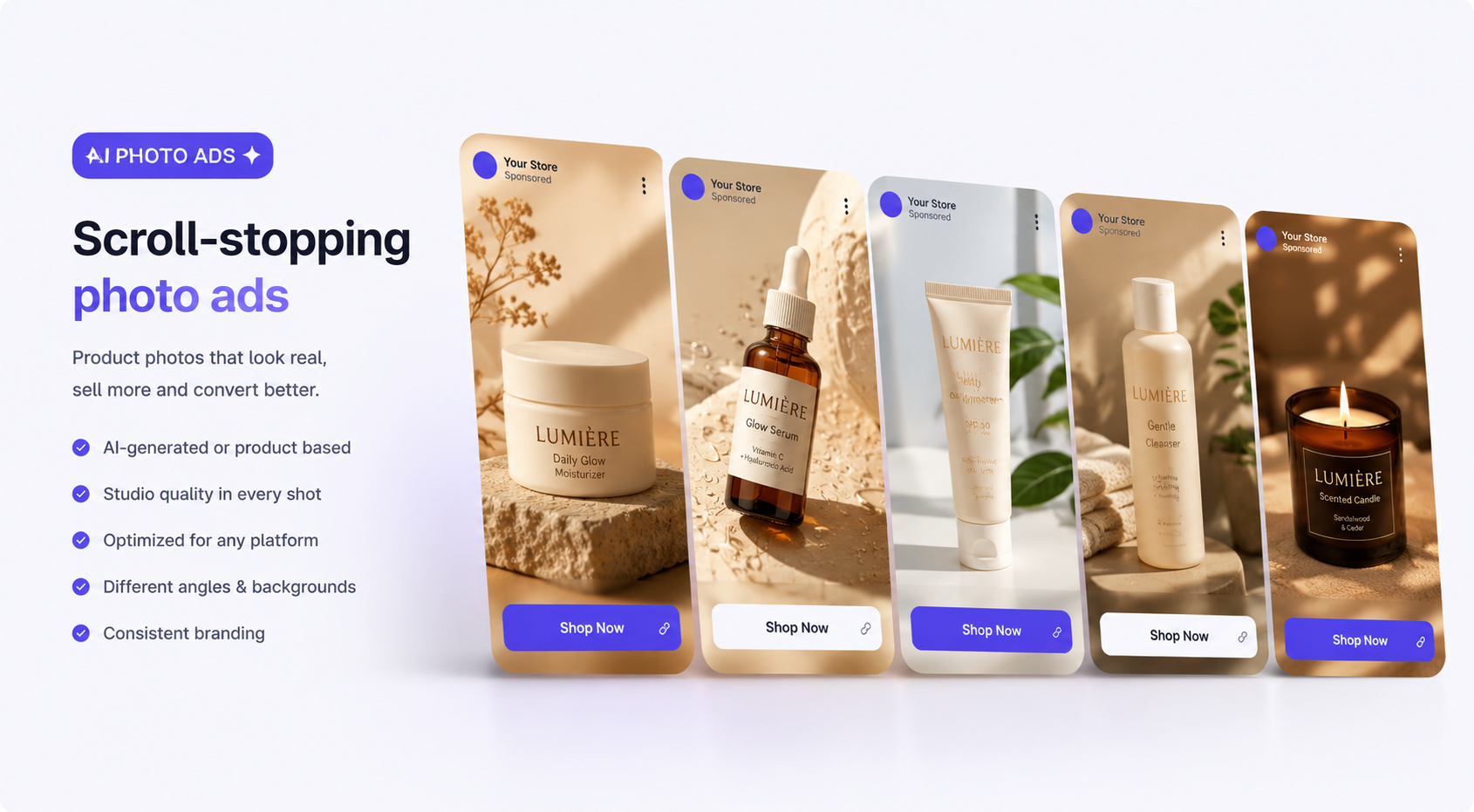 AI photo ads showcase